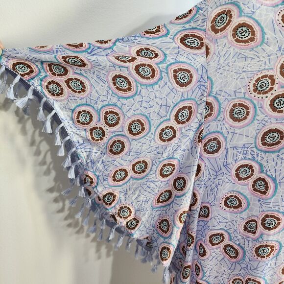 Melissa McCarthy Seven7 Womens Blouse Size 1X Cold Shoulder Flutter Tassel Trim - Picture 5 of 11